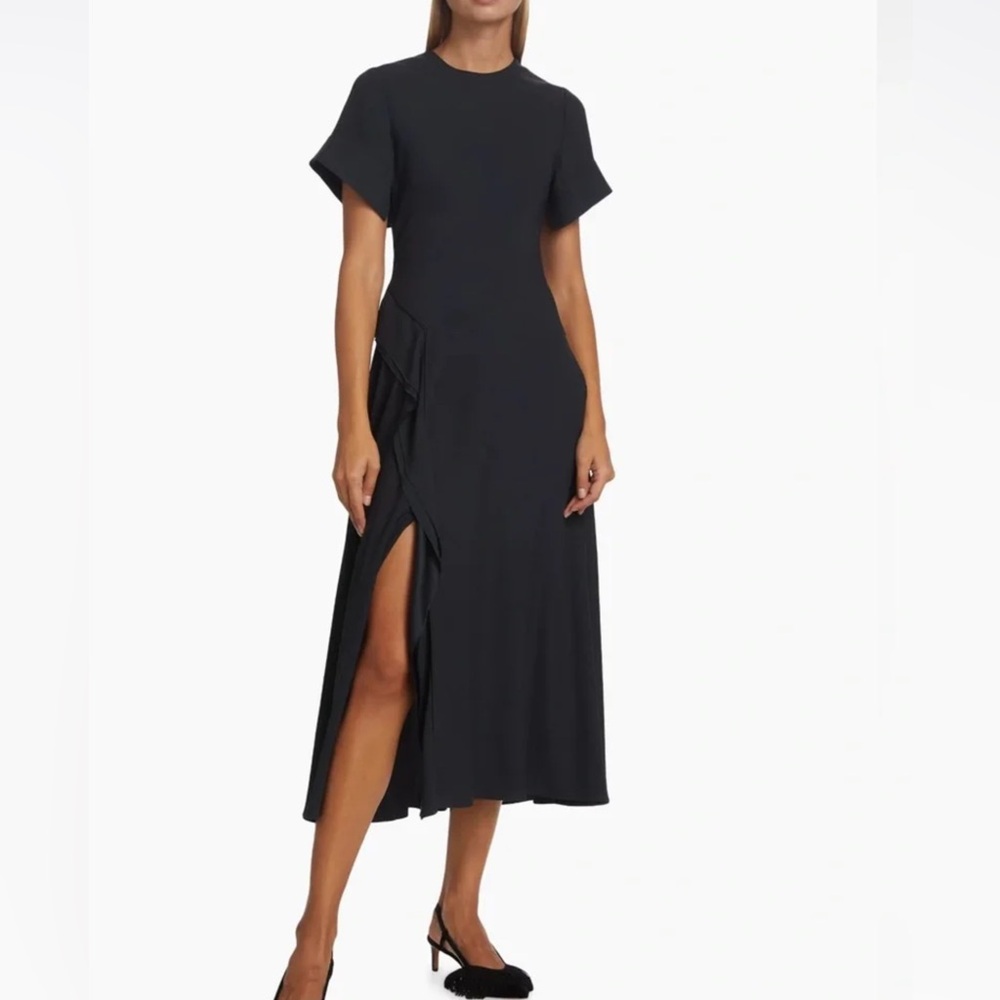 Ulla Johnson Black Noir Cassia Midi Dress Sz 0